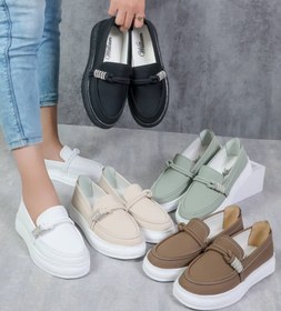 تصویر کفش کالج ویلیام سایز ۳۷ تا ۴۰ رنگ مشکی، سبز و سفید 