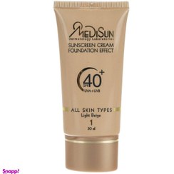 تصویر کرم پودر ضد آفتاب مدیسان (Medisun) سری All Skin مدل Foundation Effect حجم 30 میلی‌لیتر 