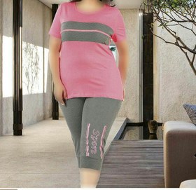 تصویر تی شرت شلوارک سایز بزرگ زنانه ترک - 7450 Miss Tiko 