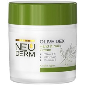 تصویر کرم دست و ناخن کاسه ای زیتون نئودرم|Neuderm Olive Dex Hand And Nail Cream 150ml 