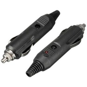 تصویر شارژر فندکی خودرو مشکی چراغ‌دار 