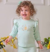 تصویر بلوز آستین بلند نوزادی دخترانه طرح فلورا سایز ۰ تا ۳ ماه 