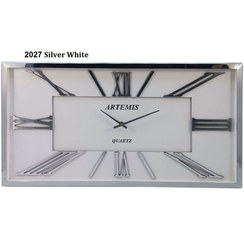 تصویر ساعت دیواری اورجینال آرتمیس آلیاژ فلزی نقره ای| کد رفرنس 20004، مدل: 2027SilverWhite کد محصول:65274