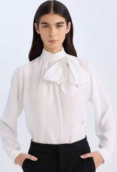 تصویر بلوز زنانه سفید دفکتو 