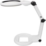 تصویر ذره بین رومیزی پایه دار 2 حالته چراغ دار MG3B-1F 
