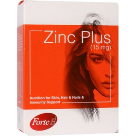 تصویر زینک پلاس 15 میلی گرم فورت ای 30 قرص Zinc Plus ForteE 15mg 30Tablets