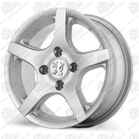 تصویر رینگ فابریک سایز۱۵(۱۰۸×۴) نقره‌ای مدل (۵پر) اروند Original wheel size