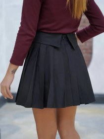 تصویر دامن پلیسه کتان 