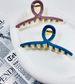 تصویر کلیپس دورنگ لاکی - بادمجونی 