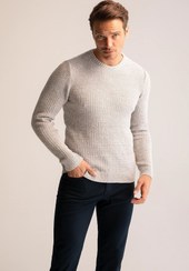 تصویر بافت و پلیور مردانه خاکستری دفکتو | R1175AZ20WN-BC اورجینال 