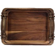 تصویر سینی جفتی مستطیلی چوبی 