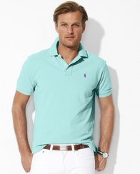 تصویر پولو شرت Ralph Lauren CLASSIC-FIT MESH POLO SOFT AQUA 