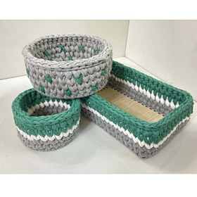 تصویر ست سبد وسایل کودک مدل سیسمونی کد Kids Storage Basket-01 مجموعه 3 عددی 