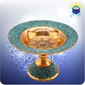 تصویر شیرینی خوری مس و فیروزه کوب 17سانت (کد 50189) 