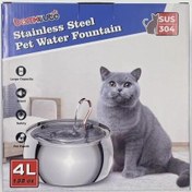 تصویر آبخوری خودکار سگ و گربه جنس استیل برند tomxcute ـ sus 304 - 4L 135 OZ stainless steel pet water fountain