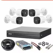 تصویر دوربین مداربسته داهوا پک کامل 4 عدد دوربین با تمام لوازم 