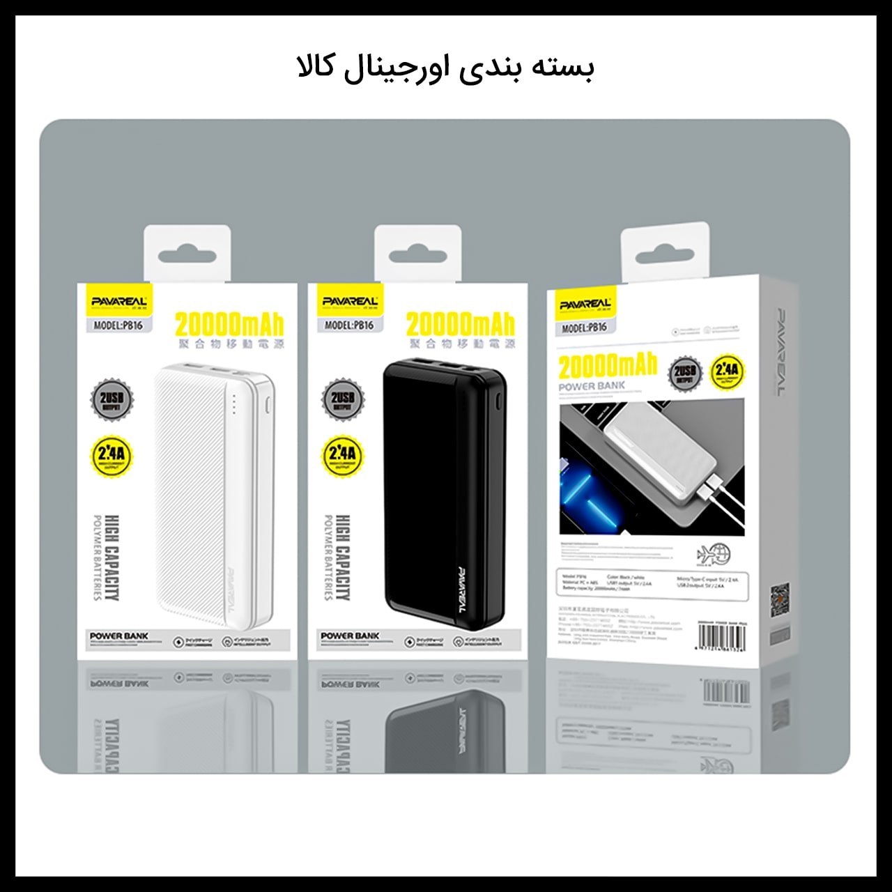 Buy PAVAREAL PAVAREAL PB16 Power Bank Powerbank 20000mAh Fast Charging  Black Online