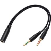 تصویر کابل تبدیل 1 به 2 جک 3.5 میلی متری مدل NL-77 PRO طول 0.2 متر 