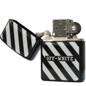تصویر فندک زیپو بنزینی طرح آف وایت + بنزین مخصوص Zippo gasoline lighter