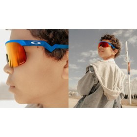 تصویر عینک دوچرخه سواری اورجینال اوکلی آبی Oakley 1505501345 عینک آفتابی Resistor Kids J901005 Sky Blue Prizm Ruby 