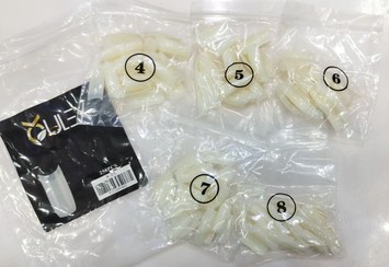 تصویر تیپ کاشت ناخن 250 عددی شیری شماره های پرمصرف اولکس Oulex 