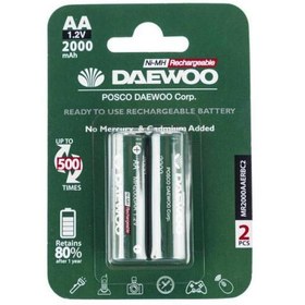 تصویر باتری قلمی قابل شارژ دوو مدل Ni-MH بسته 2 عددی ا Daewoo Ni-MH Rechargeable AA Battery Pack of 2 Daewoo Ni-MH Rechargeable AA Battery Pack of 2