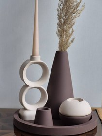 تصویر ست دکوری رومیزی مدرن سنگ مصنوعی - مشکی 