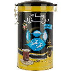 تصویر چای قوطی فلزی سیاه شکسته خارجی معطر ارل گری 400 گرمی دوغزال 