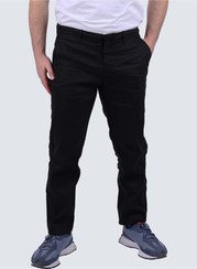 تصویر شلوار کژوال مردانه با جلوی صاف در رنگ مشکی برند selected Men's Casual Flat Front Pant in Black