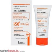 تصویر ضد آفتاب ضد چروک بی رنگ کاربا KAREBA مناسب پوست های چرب 