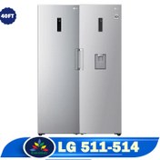 تصویر یخچال فریزر دوقلو ال جی مدل F511-B514 ظرفیت ۴۰ فوت نقره‌ای 