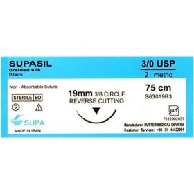 تصویر نخ بخیه سیلک سوپا 36 عددی Supa Supa P.G.A Surgical Sutures