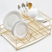 تصویر آبچکان رومیزی استیل باجاقاشقی طلایی-آدلان 