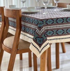 تصویر رومیزی ضد لک مخمل کوبیده - 8 نفره tablecloth