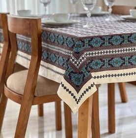 تصویر رومیزی ضد لک مخمل کوبیده - 8 نفره tablecloth