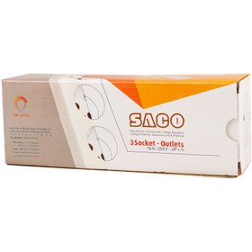 تصویر چند راهی 3 خانه برق ساکو با کابل 5 متری 1143110 Saco 1143110 5m 3 Way Power Strip