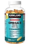 تصویر قرص سوپر کنسانتره روغن ماهی امگا 3 کرکلند 1200mg (330 عددی) Kirkland Omega-3 omega-3 fish oil kirkland 1200mg