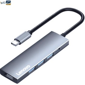 تصویر هاب USB-C لنوو 5 پورت مدل Lenovo Docking Lenovo USB-C Hub Lenovo Docking With 5 Ports