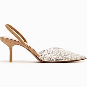 خرید و قیمت کفش پاشنه بلند اورجینال زنانه برند زارا Zara مدل HIGH-HEEL  SLINGBACK SHOES WITH FAUX PEARLS کد 2815/110 | ترب
