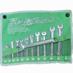 تصویر آچار یکسرتخت یکسر رینگی تایوانی 12 عددی پرفکت تولز (TP) 12 Pcs Combination Spanner Set