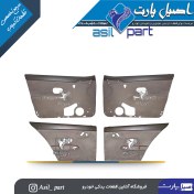 تصویر مجموعه رودری طرح نگین سمند مخمل بژ دست 4 عددی 