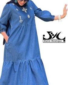 تصویر پیراهن زنانه جین 