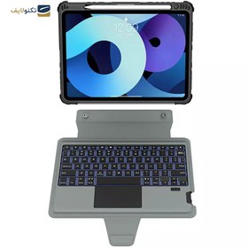 تصویر کیف کلاسوری تبلت اپل iPad Air 5 نیلکین مدل Bumper Combo Backlit Keyboard به همراه کیبورد Nilkin Bumper Combo Backlit Keyboard for Apple iPad Air 5