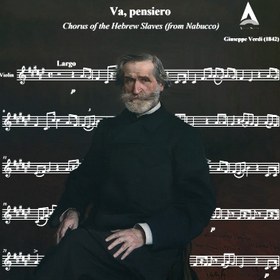 تصویر نت ویالن Va Pensiero از وردی 