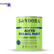 تصویر رنگ روغنی سفید نیمه براق ساندورا کد 2500 گالن 4 کیلویی 