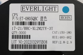 تصویر ال ای دی SMD LED 0805 آبی مارک EVERLIGHT 