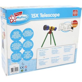 تصویر تلسکوپ اولیه من 15 برابر برای 3 سال به بالا - قرمز و زرد برند edu toys My First Telescope 15X3 Years and Above Red Yellow