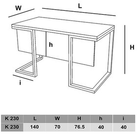 تصویر میز کارمندی پایه فلزی سازینه چوب مدل k230 