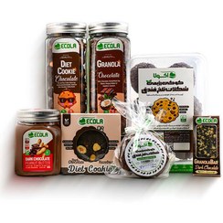 تصویر پک محصولات رژیمی با طعم شکلاتی 