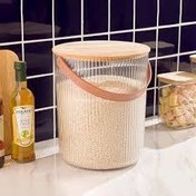 تصویر جا برنجی ۱۲ کیلویی درب چوبی لیمون 